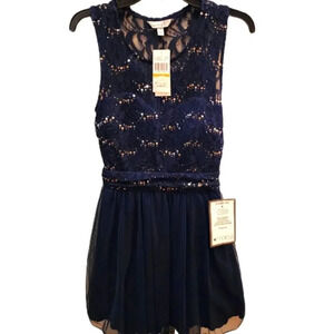 NWT Speechless Juniors Midnight Blue Dress with Sequins